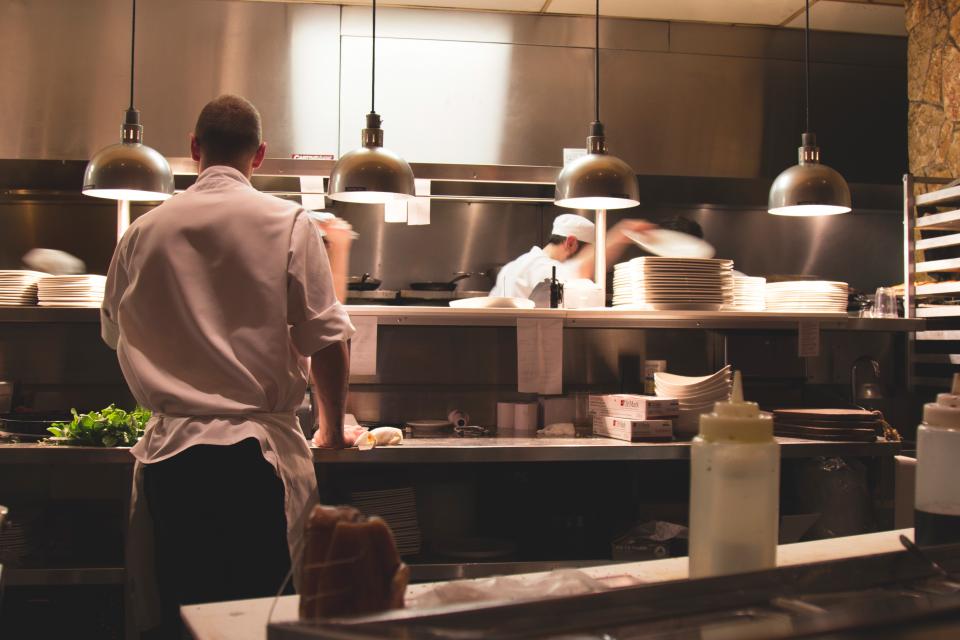 In the kitchen